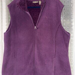 Jane Ashley Women's Stylish fleece purple vest 2X